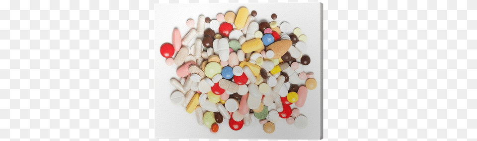 Colored Pills Tablets And Capsules Canvas Print Tablet, Birthday Cake, Cake, Cream, Dessert Free Transparent Png