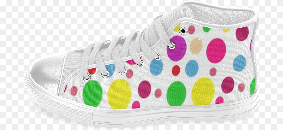 Colored Polka Dots Women39 Classic High Top Canvas Shoes Polka Dot, Clothing, Footwear, Shoe, Sneaker Free Transparent Png