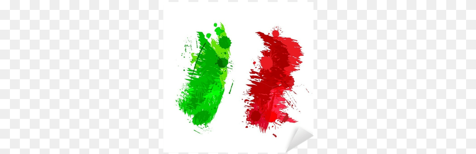 Colored Splashes In Abstract Shape Italian Flag Sticker Flag Of Italy, Art, Graphics, Painting Png