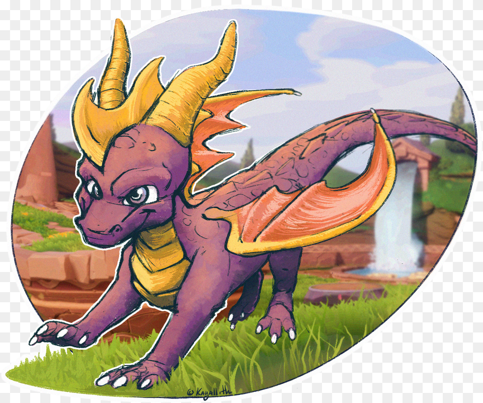 Colored Spyro Sketch By Me Dragon, Art, Person, Baby, Head Free Png Download