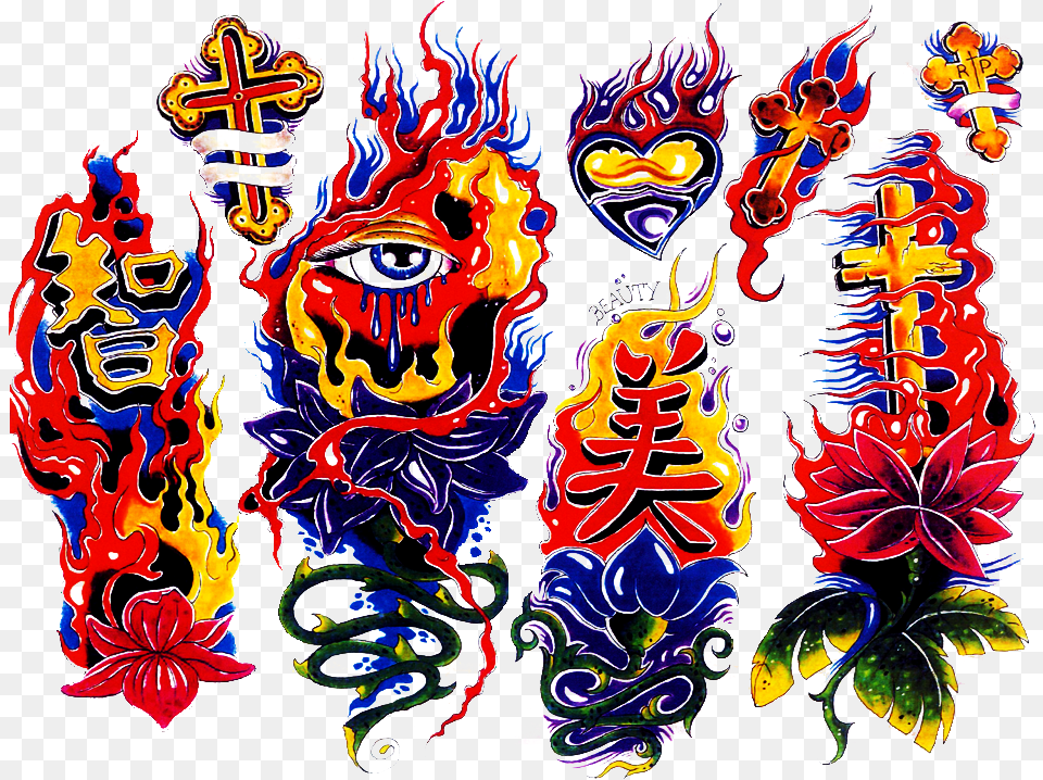 Colored Tattoo Shape 007 Gary Davis Tattoo Flash, Art, Graphics, Painting, Face Free Transparent Png