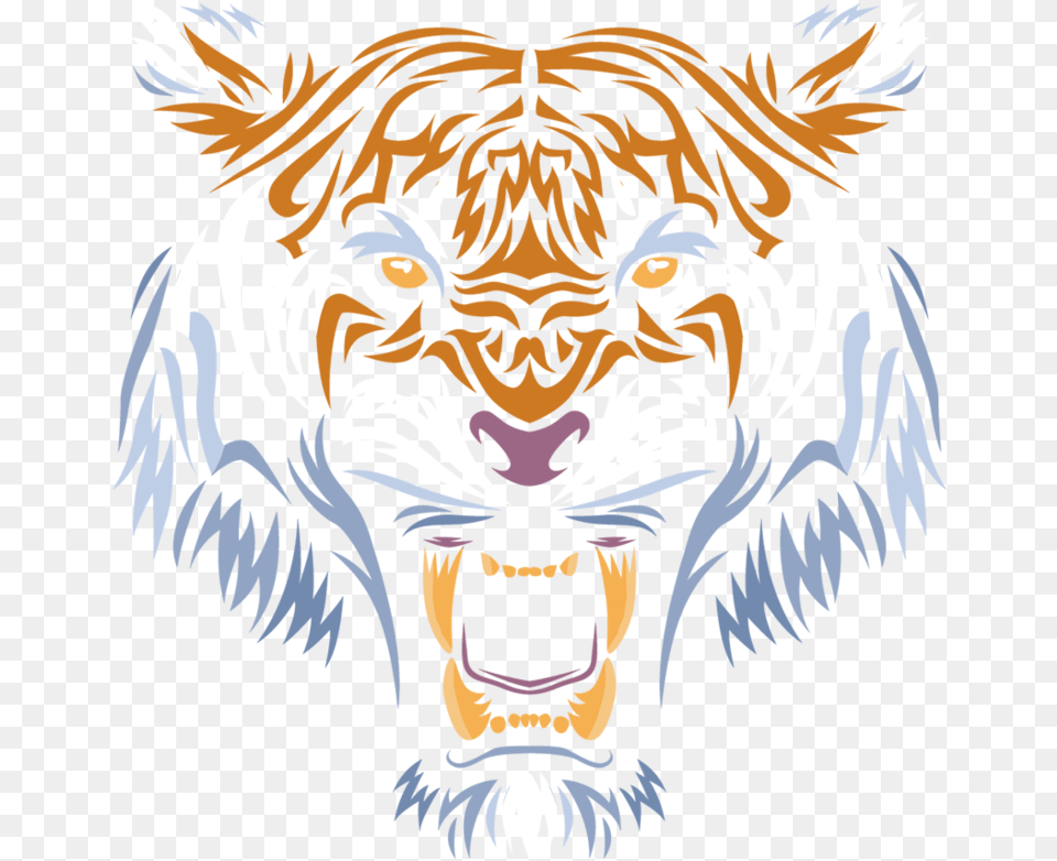 Colored Tiger Head Tribal, Baby, Person, Animal, Mammal Free Transparent Png