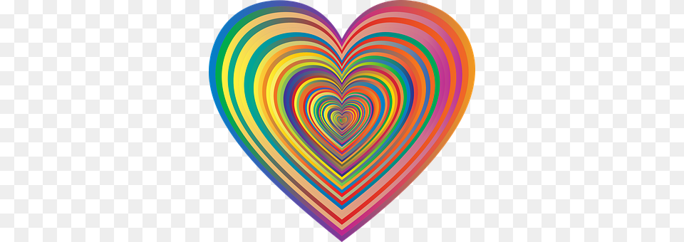 Colorful Heart, Pattern Free Png