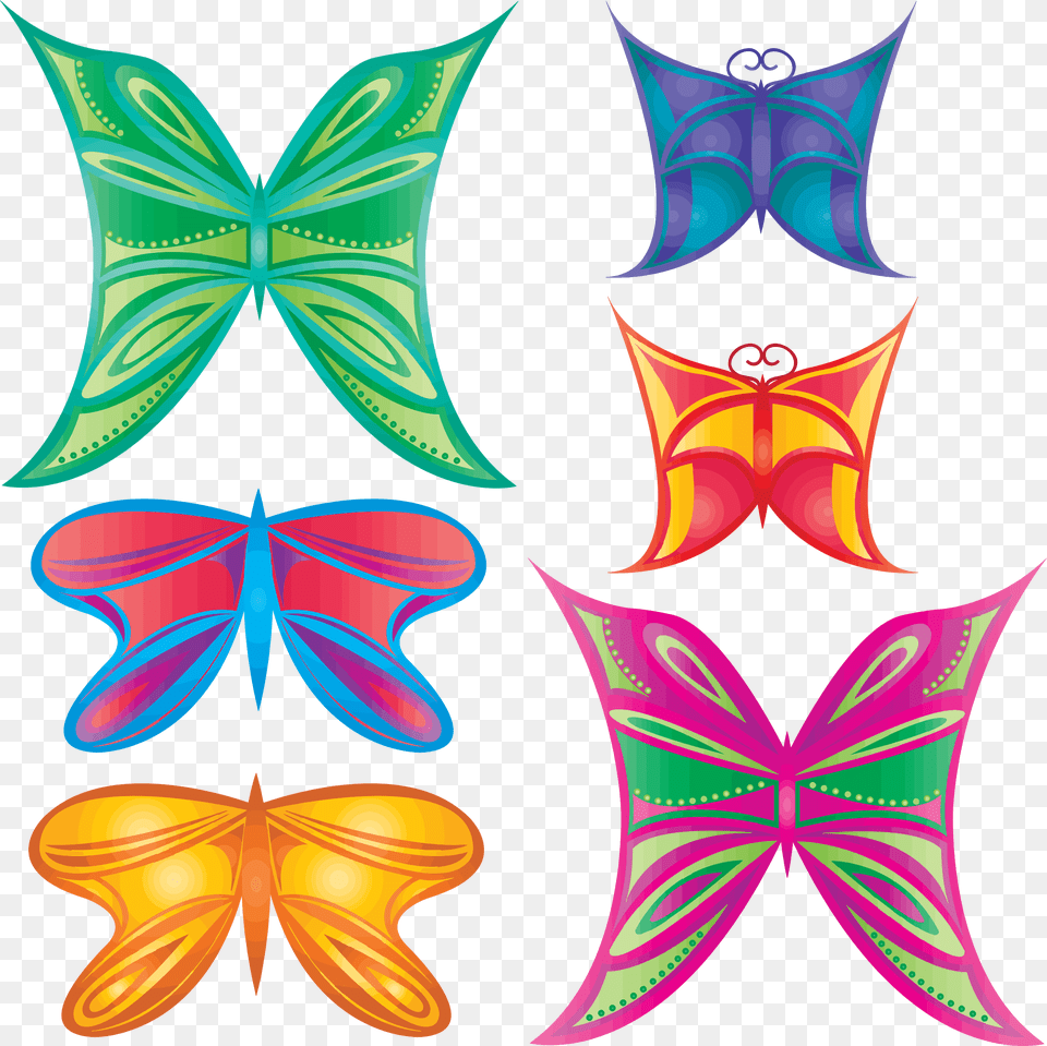 Colorful Abstract Butterflies Butterfly, Pattern, Accessories Png Image