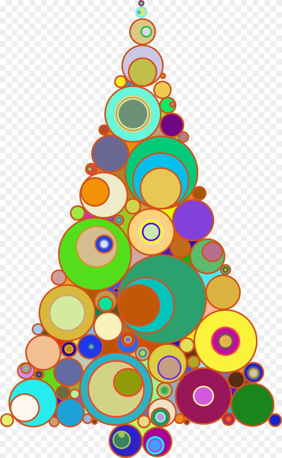 Colorful Abstract Circles Christmas Tree Clip Arts Circles To A Christmas Tree, Lighting, Art, Graphics, Christmas Decorations Png