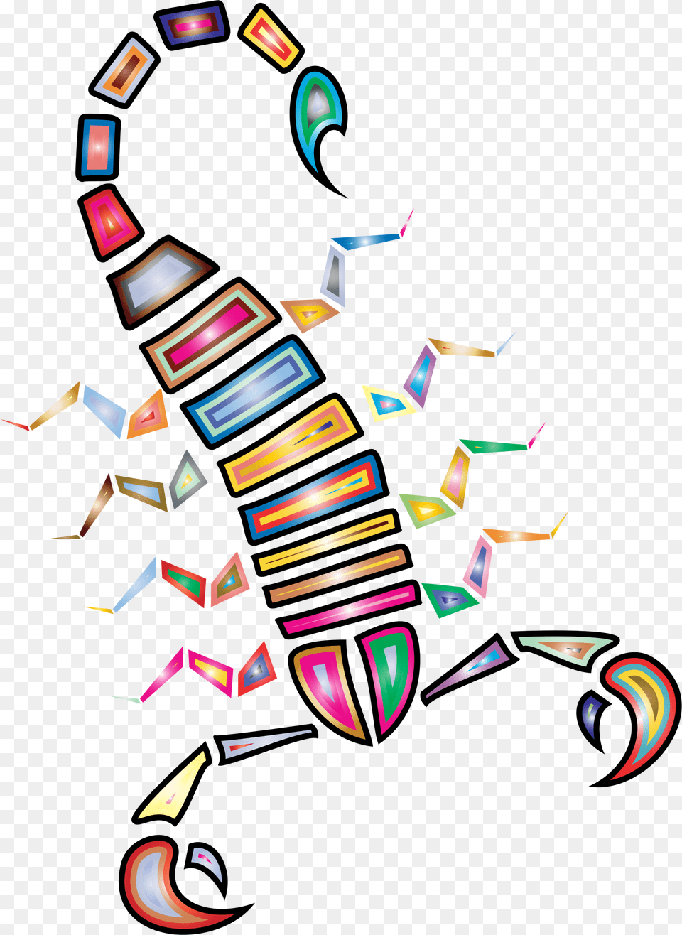 Colorful Abstract Tribal Scorpion Clip Arts Scorpion Color, Art, Graphics, Modern Art, Paper Png