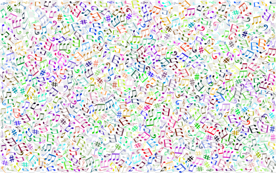 Colorful Backgrounds Vector Musica Full Music Notes Background, Sprinkles, Pattern Free Png Download