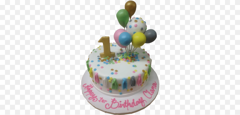 Colorful Balloon Cake Colorful Cake For 1st Birthday, Birthday Cake, Cream, Dessert, Food Png Image