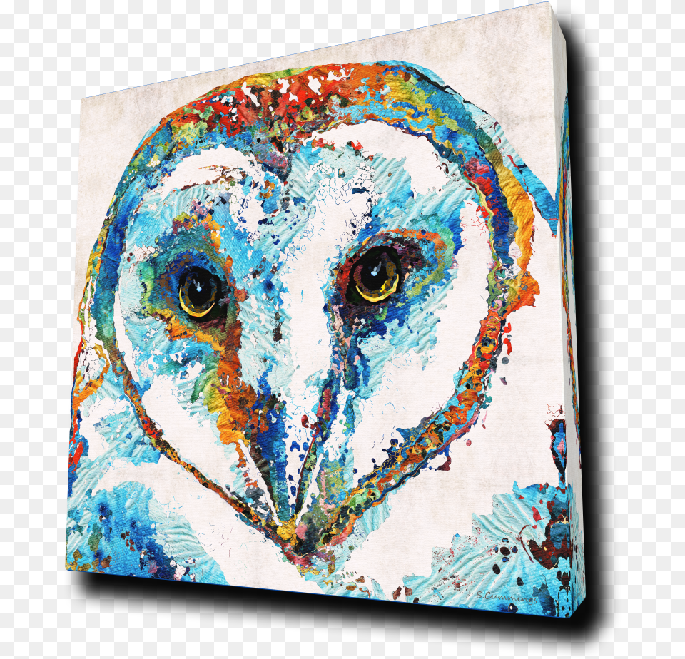 Colorful Barn Owl Art Sharon Cummings, Painting, Modern Art, Adult, Wedding Free Png