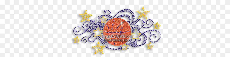 Colorful Basketball With Stars Iron On Rhinestud Glitter Needlework, Pattern, Accessories Free Transparent Png