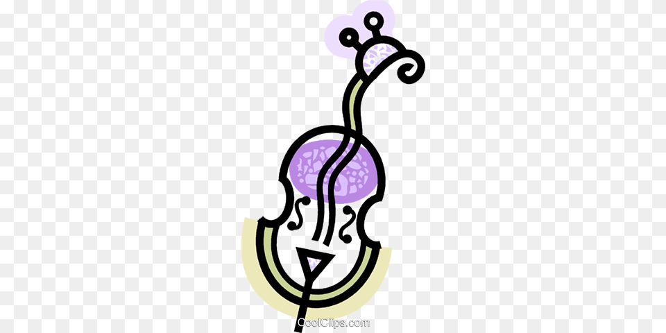 Colorful Bass Violin Royalty Vector Clip Art Illustration, Cello, Musical Instrument, Smoke Pipe Png