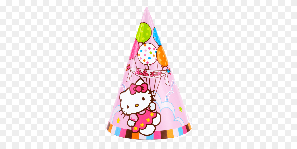 Colorful Birthday Party Hat Transparent Hello Kitty Birthday Hat, Clothing, Party Hat Png Image