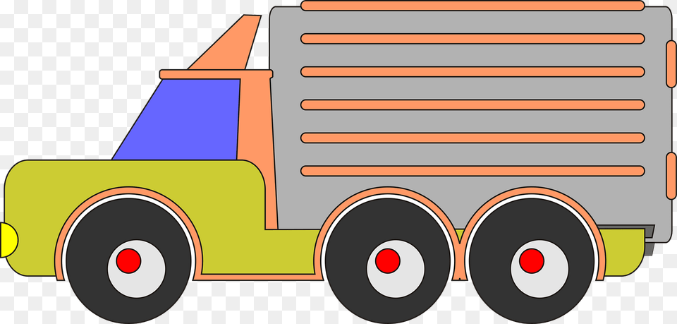 Colorful Bubble Truck And Trailer Clipart, Moving Van, Transportation, Van, Vehicle Png