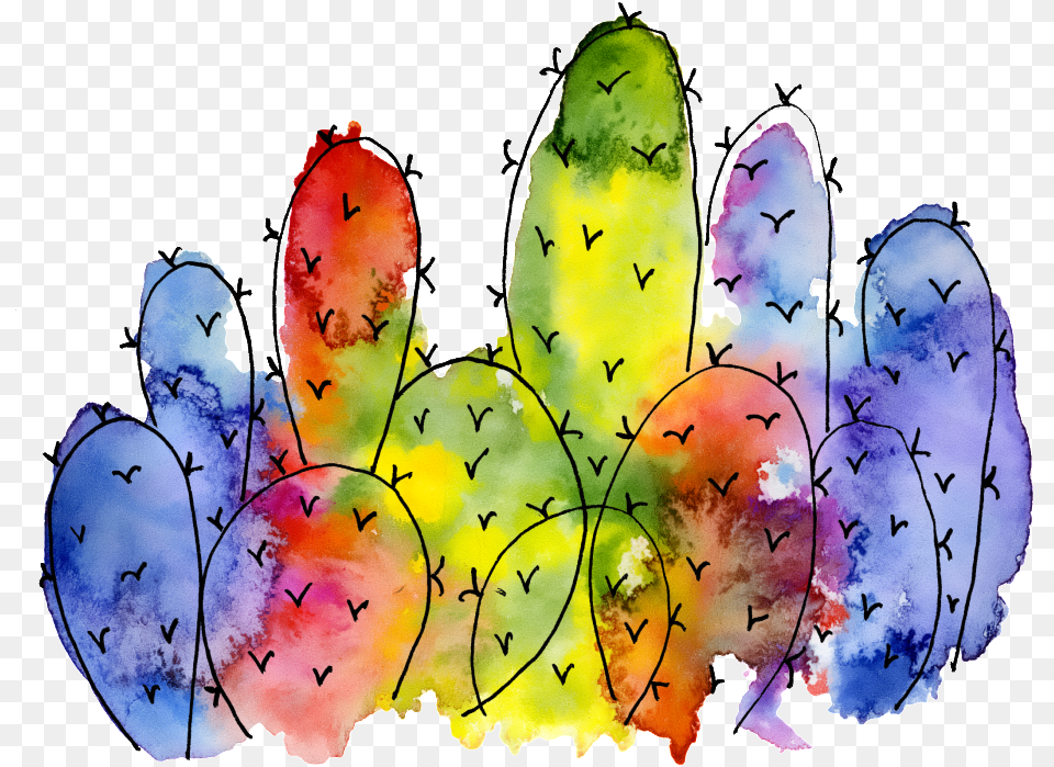 Colorful Cactus Watercolor Hand Painted Transparent, Art, Collage, Pattern, Face Png