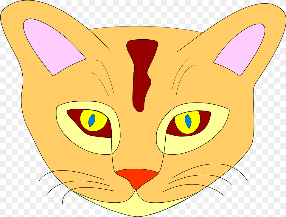 Colorful Cat Face Clipart, Animal, Mammal, Pet, Abyssinian Free Transparent Png