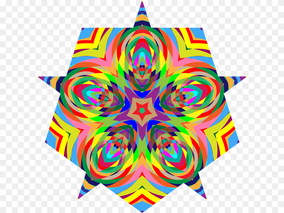 Colorful Chromatic Psychedelic Prismatic Rainbow Psychedelic Art, Pattern, Graphics, Accessories, Fractal Free Png Download