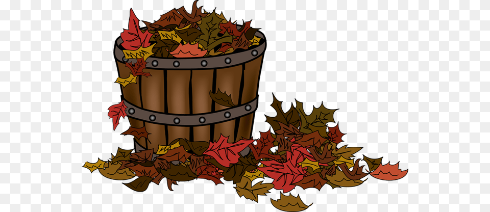 Colorful Clip Art For The Fall Season Basket Of Fall Leaves, Leaf, Plant, Tree, Potted Plant Free Png Download