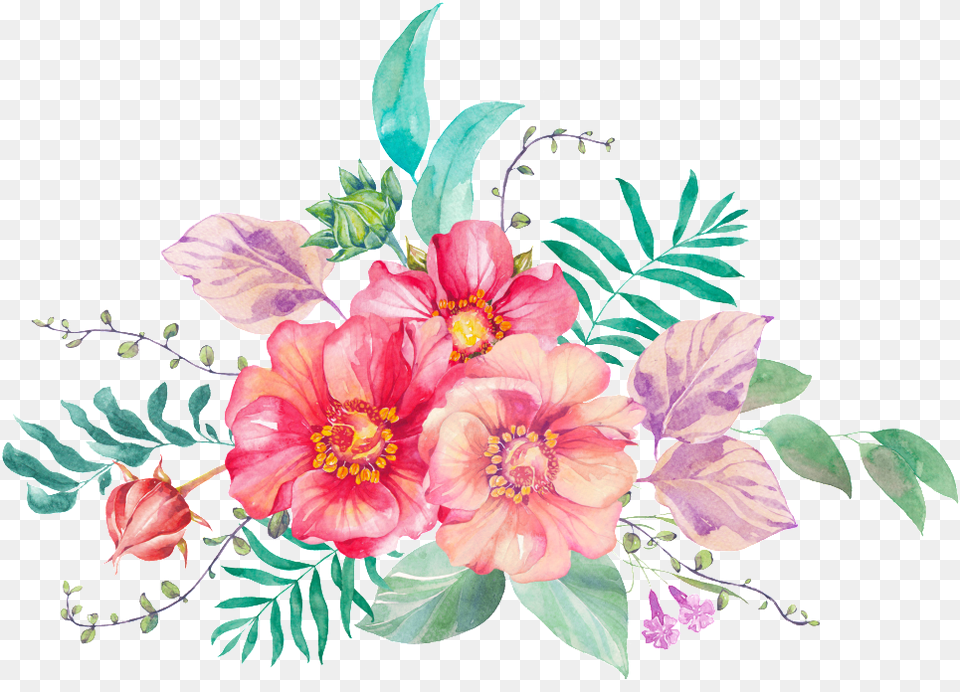 Colorful Colorful Flower Cartoon Transparent Flower Bouquet Cartoon Design, Art, Floral Design, Graphics, Pattern Free Png Download