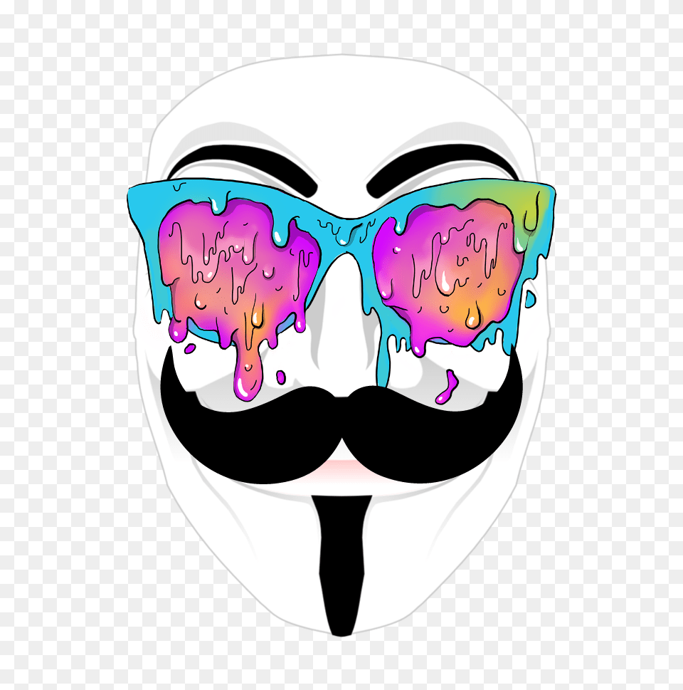 Colorful Colorsplash Popart Anonymous Mask Stickers Sti, Head, Person, Baby, Face Free Png