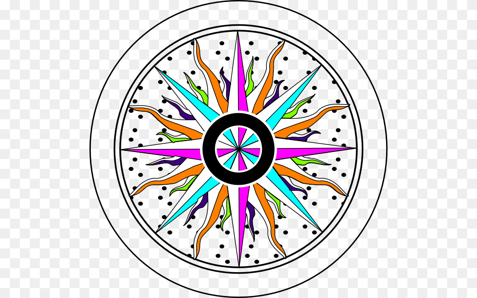 Colorful Compass Rose Clip Art, Face, Head, Person Png Image