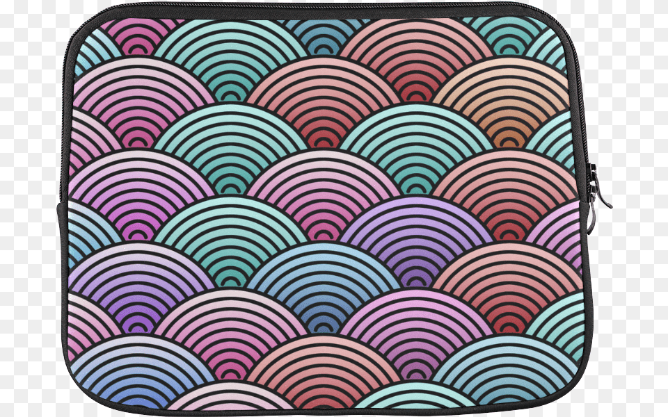 Colorful Concentric Circles Pattern Custom Laptop Sleeve, Home Decor, Accessories, Bag, Handbag Png Image