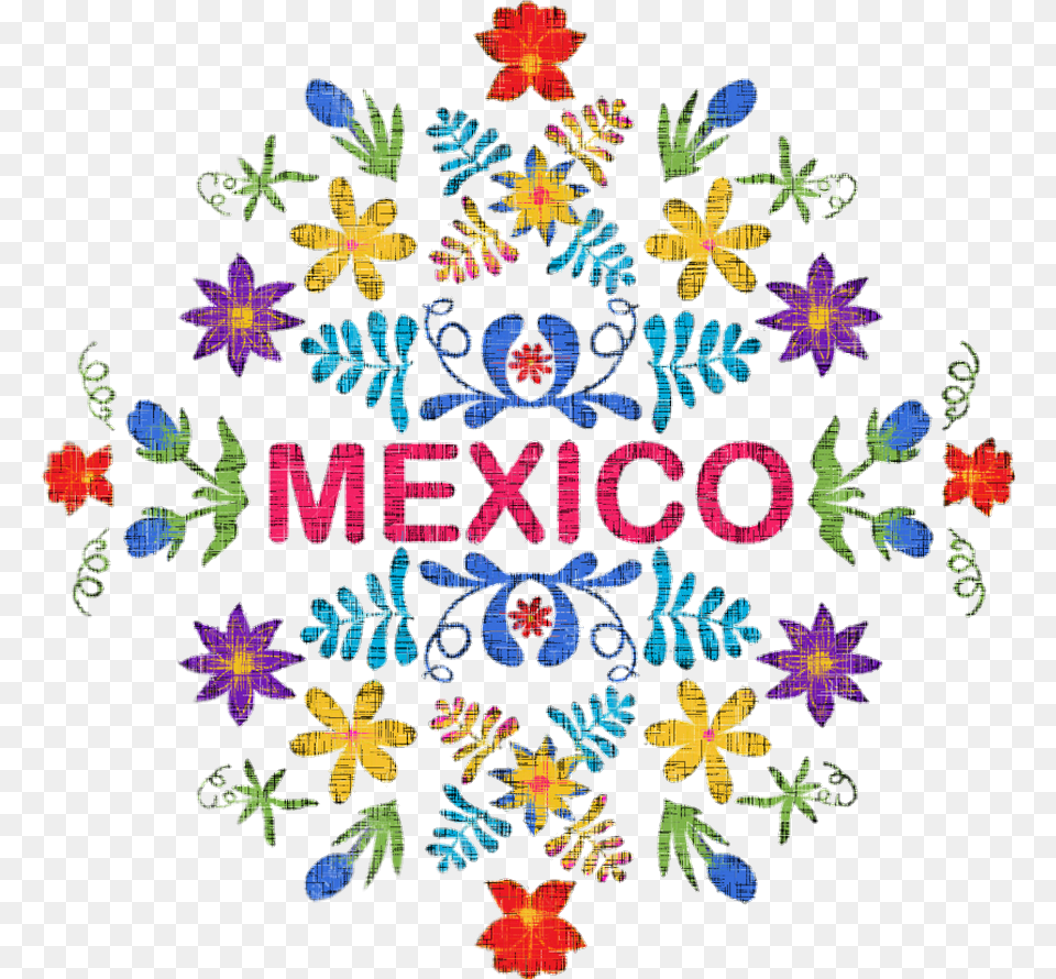 Colorful Cute Mexicanart Mexico Vector Floral Mexican Pattern, Embroidery, Stitch Free Png Download