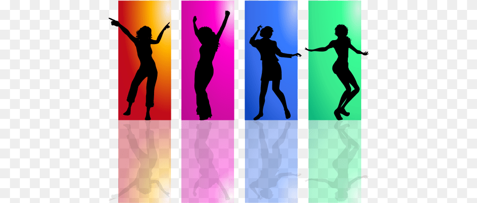 Colorful Dancing Women Silhouette Transparent Silhouette Dance, Leisure Activities, Person, Man, Male Free Png Download