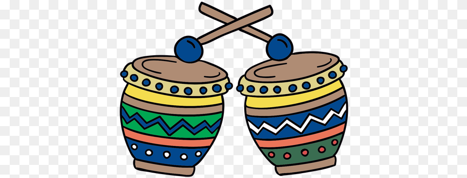Colorful Drum Hand Drawn Symbol Toy Instrument, Musical Instrument, Percussion Png