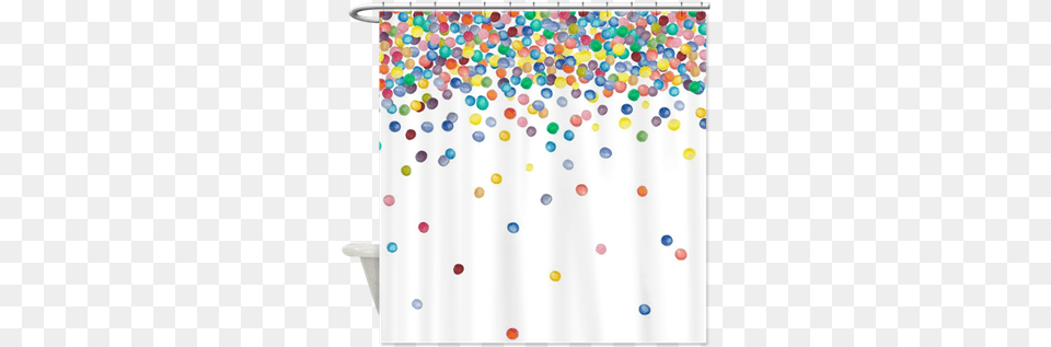 Colorful Falling Watercolor Confetti Dots Shower Curtains Shower Curtain, Shower Curtain, Paper, White Board Free Transparent Png