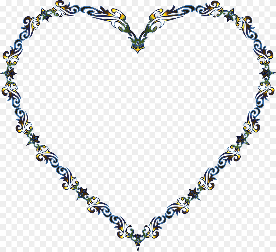 Colorful Fancy Decorative Line Art Heart 3 Clip Arts, Accessories, Jewelry, Necklace, Diamond Free Png