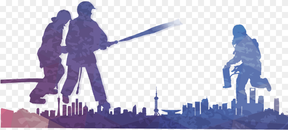 Colorful Firefighter Silhouettegraffiti Download Firefighter Silhouette Transparent, Adult, Male, Man, Person Png Image