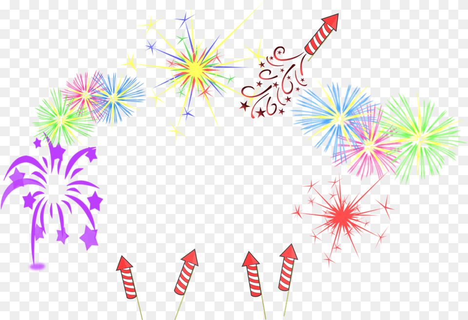 Colorful Fireworks Frame Image Crackers, Light Free Transparent Png