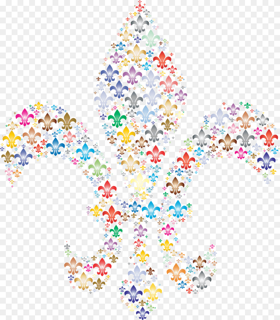 Colorful Fleur De Lis Fractal 2 Clip Arts Fleur De Lis Colorful, Pattern, Accessories Free Transparent Png