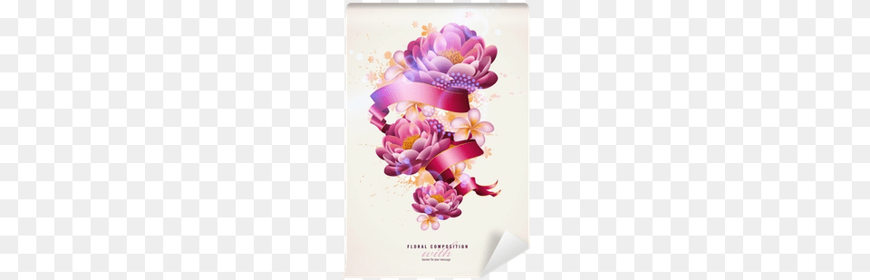 Colorful Floral Composition With Watercolor Splats Vector Graphics, Advertisement, Poster, Mail, Greeting Card Png