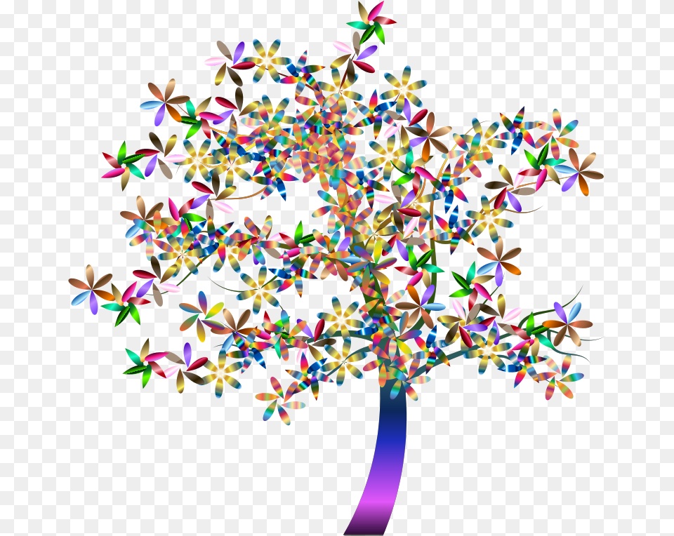 Colorful Floral Tree Colourful Tree Transparent, Pattern, Chandelier, Lamp, Accessories Free Png Download