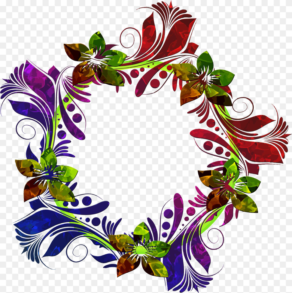 Colorful Floral Wreath Svg Freeuse Transparent Flower Wreaths, Art, Floral Design, Graphics, Pattern Png Image