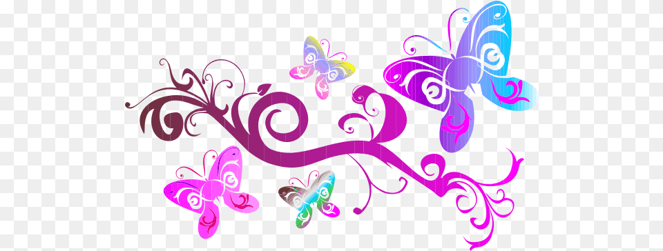 Colorful Flourish With Pink Butterfly Vector Mariposas Rosadas, Art, Floral Design, Graphics, Pattern Free Transparent Png