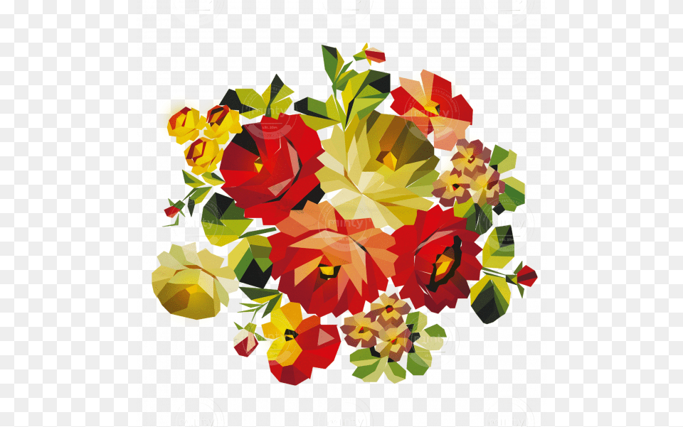 Colorful Flower Bunch Beautiful Flowers In A Vase Flower In Flower Vase, Art, Pattern, Graphics, Floral Design Free Png Download