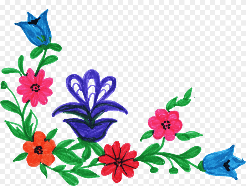 Colorful Flower Corner Vol Flower Corner Colorful, Pattern, Plant, Art, Floral Design Png