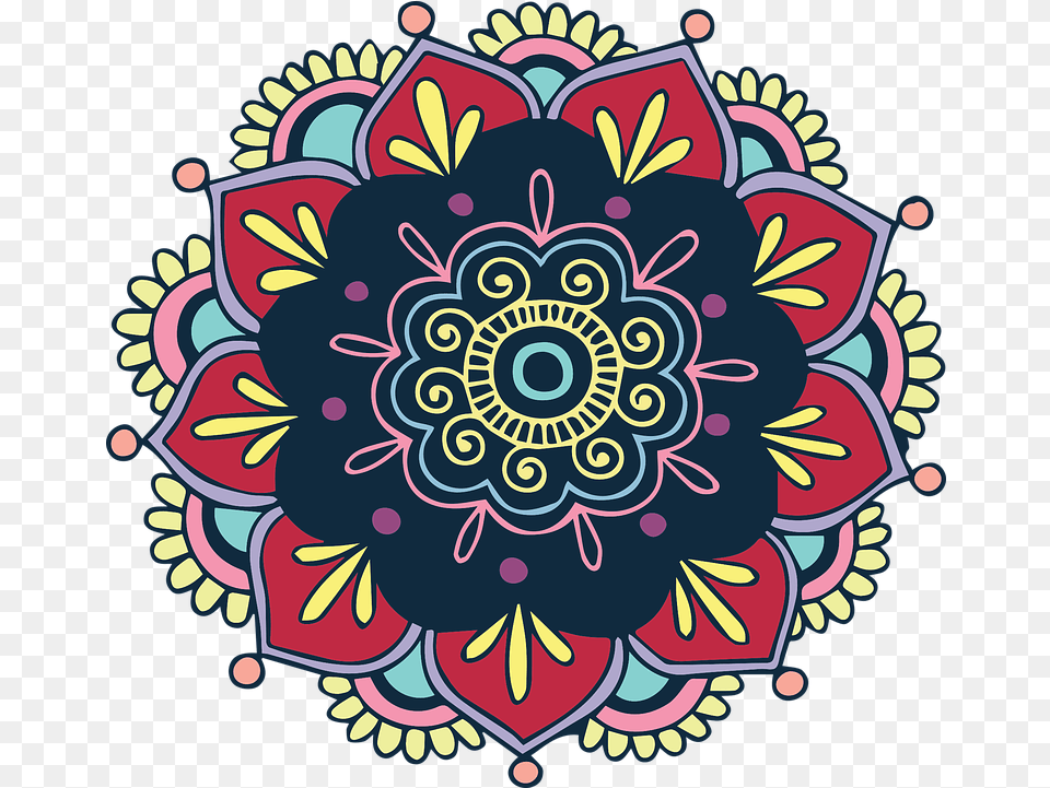 Colorful Flower Indian Vector Rangoli Design, Art, Floral Design, Graphics, Pattern Free Png