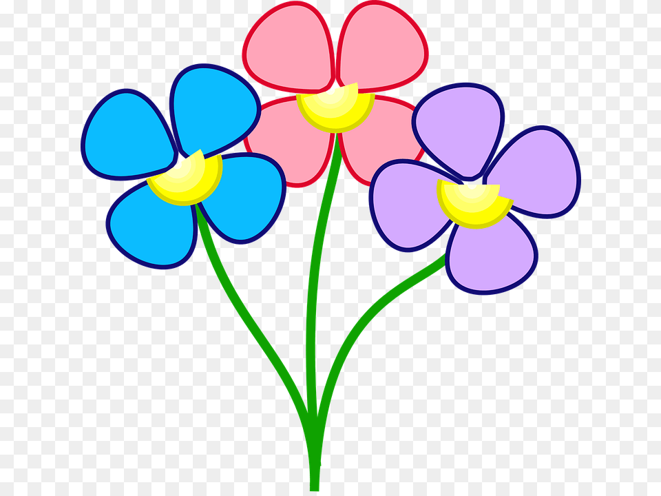 Colorful Flowers Clip Art, Flower, Graphics, Petal, Plant Free Png Download