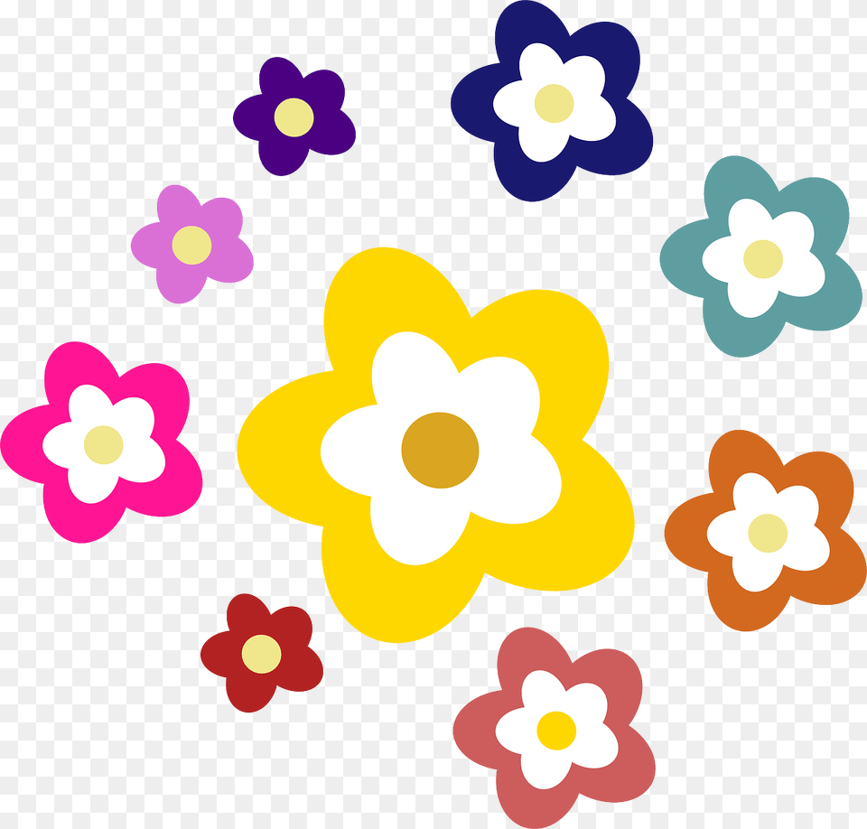 Colorful Flowers Clipart, Pattern, Art, Graphics, Flower Free Transparent Png