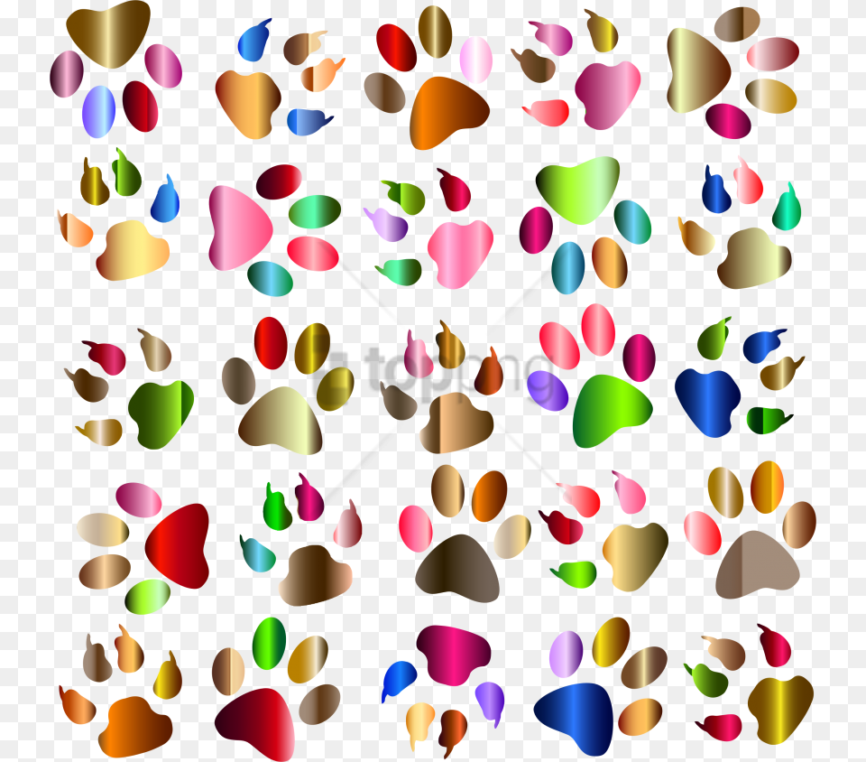 Colorful Footprints Image With Transparent Dog Paw Background Clip Art, Paper, Confetti, Face, Head Free Png