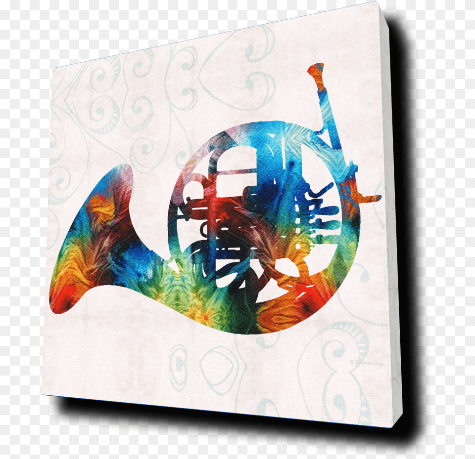 Colorful French Horn Color Fusion By Sharon Cummings, Art, Modern Art, Painting, Graphics Png Image