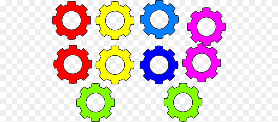 Colorful Gears Large Clip Art, Machine, Spoke, Wheel, Gear Free Transparent Png