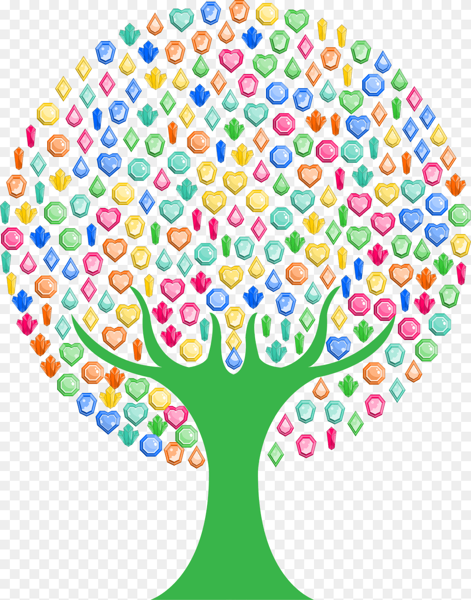 Colorful Gems Tree Clip Arts Colorful Tree Clipart, Food, Sweets, Candy, Art Png Image