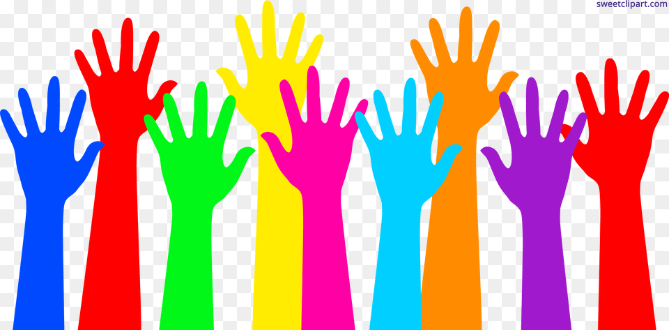 Colorful Hands Clipart, Person, Clothing, Glove Free Png