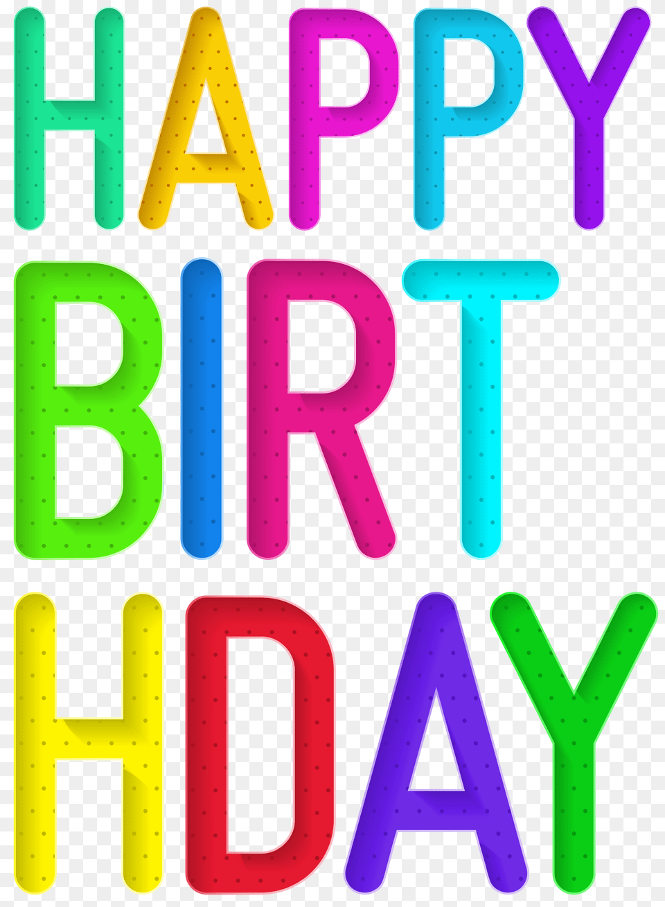Colorful Happy Birthday Text, Number, Symbol Free Png Download