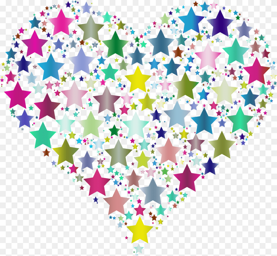 Colorful Heart And Star, Flag, Pattern, Symbol Png Image