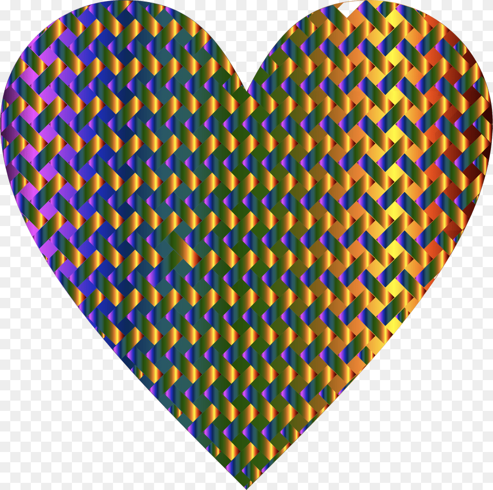 Colorful Heart Lattice Weave Icons, Pattern Free Png